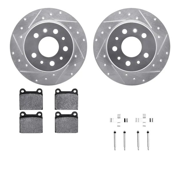 R1 Concepts WGYH1-63005 eLINE Rotor - Drilled & Slotted - Silver W/ Semi-Met Pads